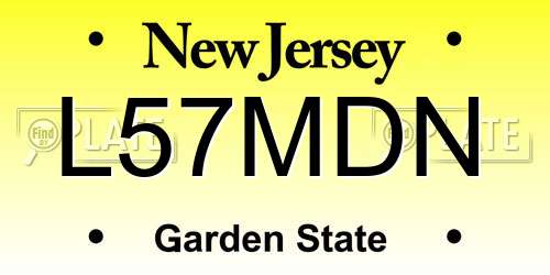 L57MDN New Jersey License Plate