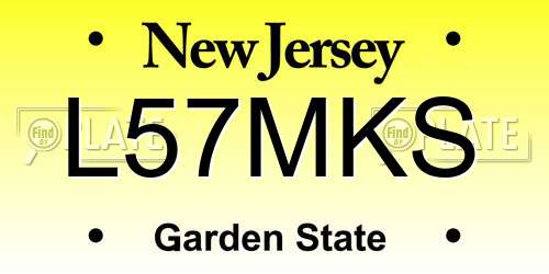 L57MKS New Jersey License Plate