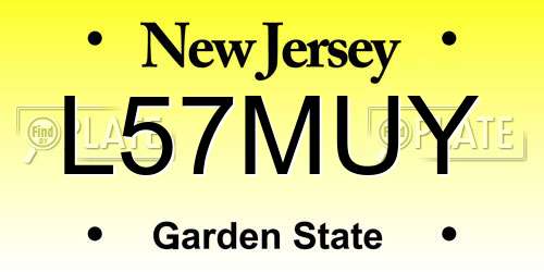 L57MUY New Jersey License Plate