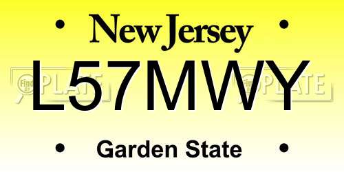 L57MWY New Jersey License Plate
