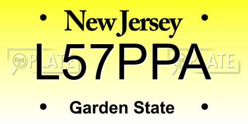 L57PPA New Jersey License Plate