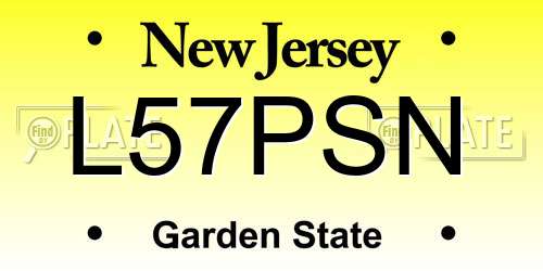 L57PSN New Jersey License Plate