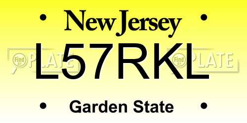 L57RKL New Jersey License Plate