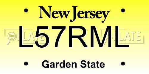 L57RML New Jersey License Plate