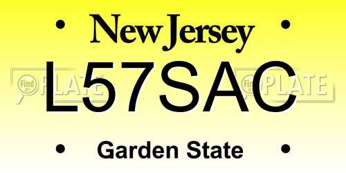 L57SAC New Jersey License Plate