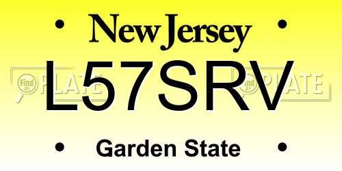 L57SRV New Jersey License Plate
