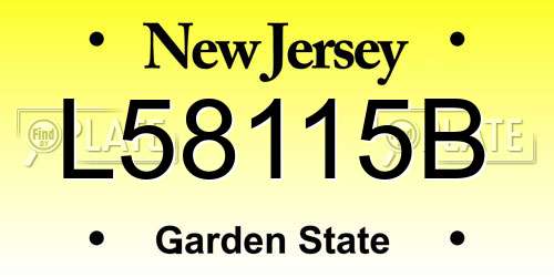 L58115B New Jersey License Plate