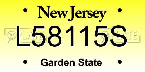 L58115S New Jersey License Plate