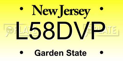 L58DVP New Jersey License Plate