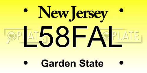 L58FAL New Jersey License Plate