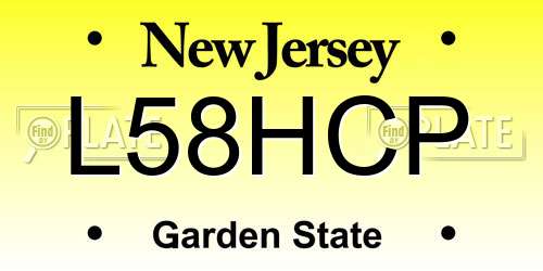 L58HCP New Jersey License Plate