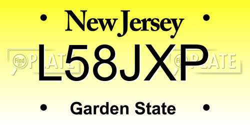 L58JXP New Jersey License Plate