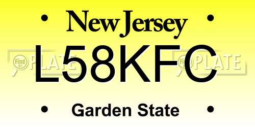 L58KFC New Jersey License Plate