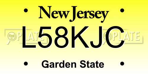 L58KJC New Jersey License Plate