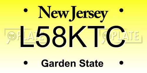 L58KTC New Jersey License Plate