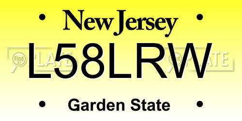 L58LRW New Jersey License Plate
