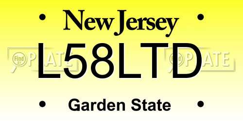 L58LTD New Jersey License Plate
