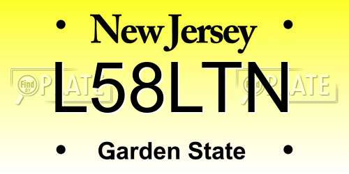 L58LTN New Jersey License Plate