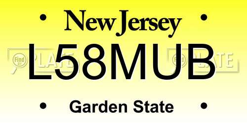 L58MUB New Jersey License Plate