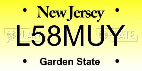 L58MUY New Jersey License Plate