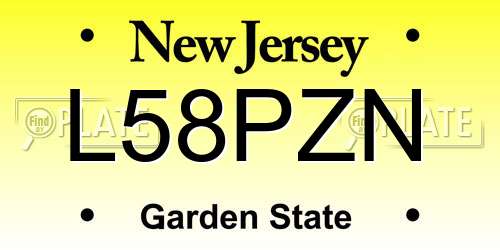 L58PZN New Jersey License Plate
