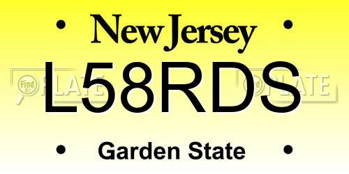 L58RDS New Jersey License Plate