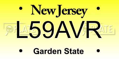L59AVR New Jersey License Plate