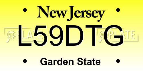 L59DTG New Jersey License Plate