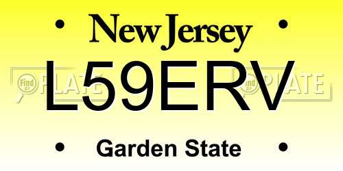 L59ERV New Jersey License Plate