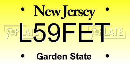 L59FET New Jersey License Plate