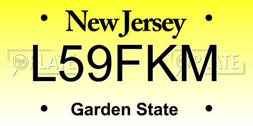 L59FKM New Jersey License Plate