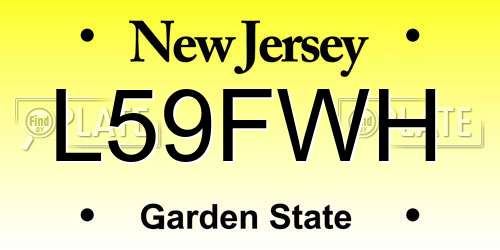 L59FWH New Jersey License Plate