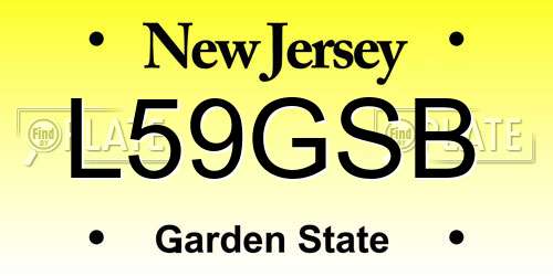 L59GSB New Jersey License Plate