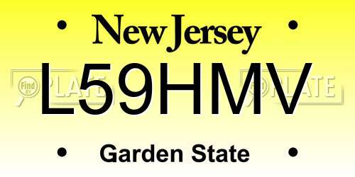 L59HMV New Jersey License Plate