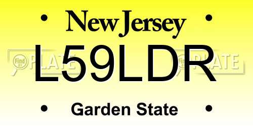 L59LDR New Jersey License Plate