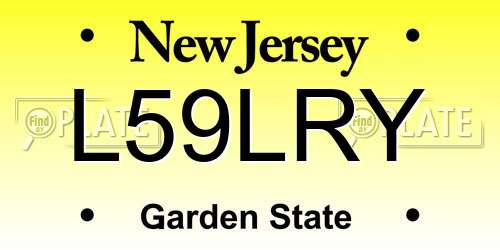 L59LRY New Jersey License Plate