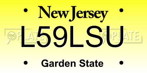 L59LSU New Jersey License Plate