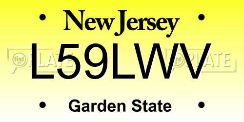 L59LWV New Jersey License Plate