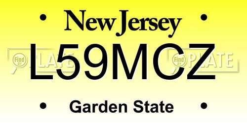 L59MCZ New Jersey License Plate
