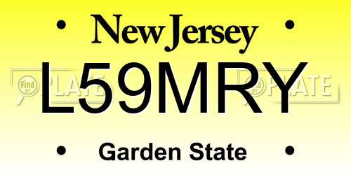 L59MRY New Jersey License Plate