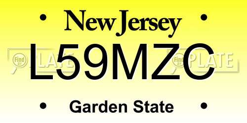 L59MZC New Jersey License Plate