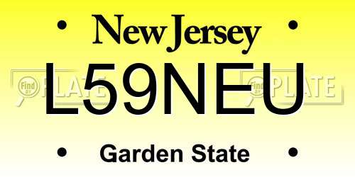 L59NEU New Jersey License Plate