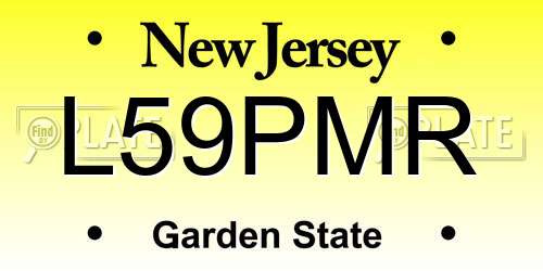 L59PMR New Jersey License Plate