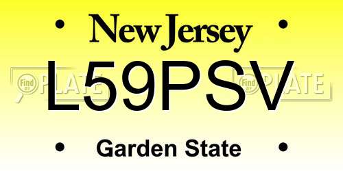 L59PSV New Jersey License Plate