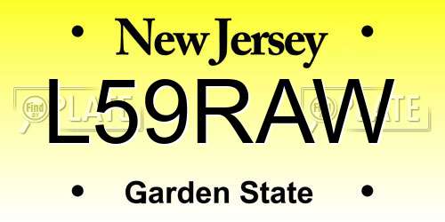 L59RAW New Jersey License Plate