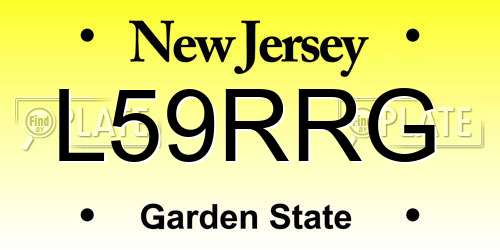 L59RRG New Jersey License Plate