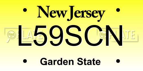 L59SCN New Jersey License Plate