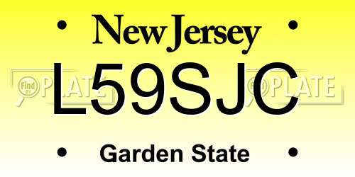 L59SJC New Jersey License Plate