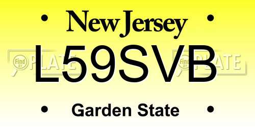 L59SVB New Jersey License Plate