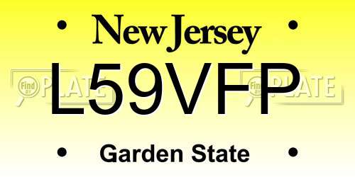 L59VFP New Jersey License Plate